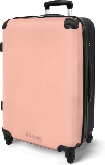 NoBoringSuitcases.com® - Koffer groot - Rolkoffer lichtgewicht - Pastel oranje valies - Reiskoffer met 4 wielen - Grote trolley XL - 20 kg bagage - Vakantie reistrolley
