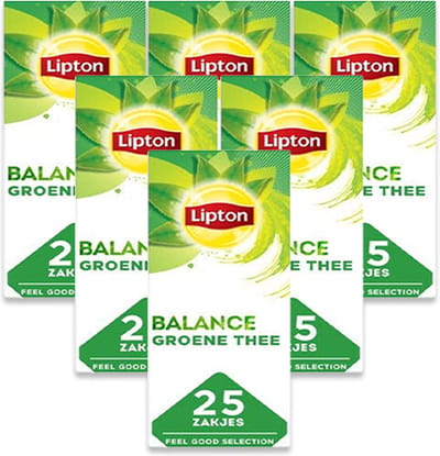 Lipton Feel Good Selection Green Tea - 150 Theezakjes - Groene Thee - 6 x 25 Zakjes - Voordeelverpakking