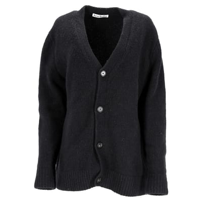 Acne Studios V-hals vest met knoopjes in zwarte wol