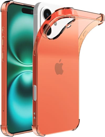 Smartphonica Telefoonhoesje Geschikt voor iPhone 16 Plus Transparant Schokbestendig Siliconen Hoesje met Stootrand - Shockproof Back Cover Case - Rood geschikt voor iPhone 16 Plus