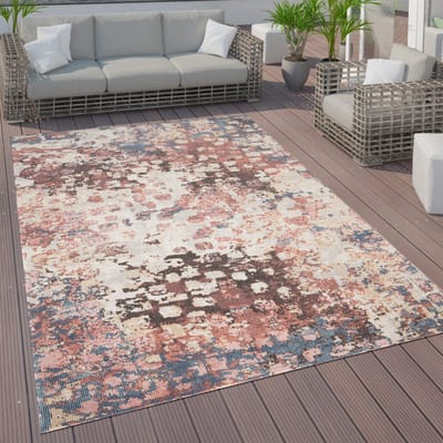Paco Home In- & Outdoor Vloerkleed Terras Keukenvloerkleed Vintage Pastel Abstract Patroon 60x100 cm