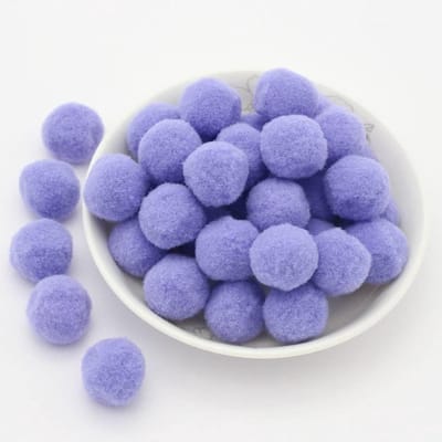 Kleurrijke mini pompons van 20mm - 50 stuks voor knutselen, decoratie en DIY-projecten, ideaal voor het maken van viltballen en creatieve ambachten in lavendelpaars