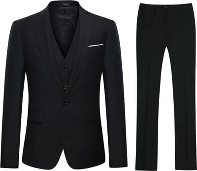 ALLTHEMEN Heren 3-Piece Suit - Heren casual pak voor zaken - L