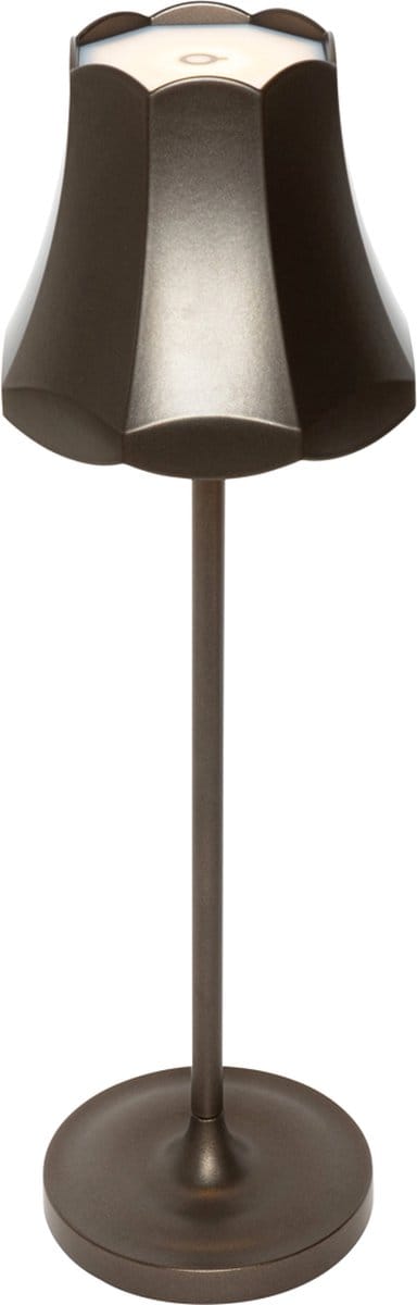 QAZQA granny retro - Retro Dimbare LED Draadloze Oplaadbare Tafellamp USB met Dimmer - 1 lichts - H 36 cm - Brons - Buitenverlichting