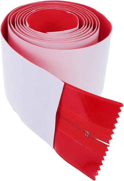 Stofbarrière Deur - Zelfklevende Afdekking - Bouwstof Binnen - Herbruikbaar Systeem - 213 x 7.6 cm - Rood