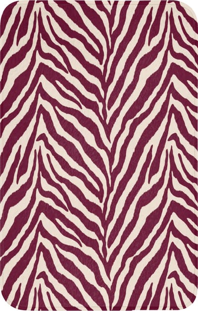 WC mat 50x80 cm - Antislip - Zebra - Motief - Bordeaux - Rood - Toiletmat - Vloermat - Douchemat - Toilet tapijt - Toiletmatten
