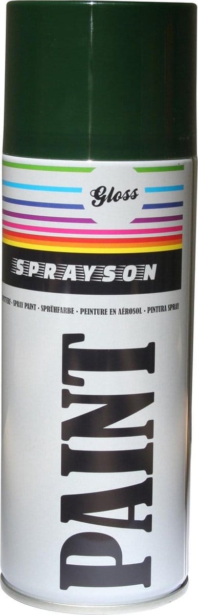 Sprayson Hoogglans groene spuitlak - RAL6009 - 400 ml - veelzijdige toepassing