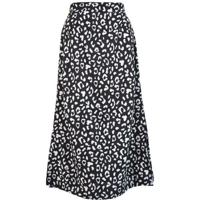 Sexy Luipaardprint Chiffon Split Rok Casual Mode Lange Rokken voor Vrouwen Lente Zomer Rits Elegante Vrouwenrok S
