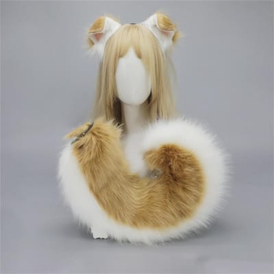 12 Stijlen 2 Stuks/Set Pluizige Anime Hondenoor Hoofdband Staart Cartoon Comic-Con Cosplay Kostuum Accessoires Pluche Dierenoor Staart ear and tail