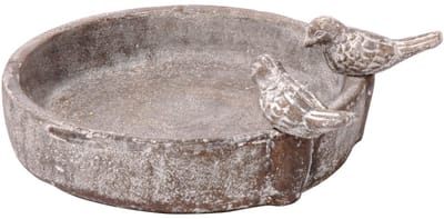 Dailygoods- Vogelbad Klassiek - Cement Waterbad voor Wilde Vogels - Ø 24,5 cm - Vogelbad Buiten - Vogeldrinkschaal - Vogelbad op Voet - Handgemaakt - Tuinvogelbad