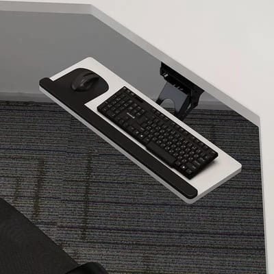 Toetsenbordlade Onder Bureau - Werkplek Vergroter - Ergonomisch Werken - 360 Graden Draaibaar - 52x25cm - Zwart
