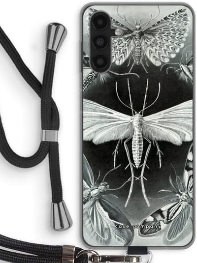 Case Company® - Hoesje met koord geschikt voor Samsung Galaxy A04s hoesje met Koord - Haeckel Tineida - Telefoonhoesje met Zwart Koord - Bescherming aan alle Kanten en Over de Schermrand