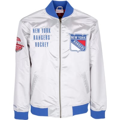 Heren bomberjack NHL Team Og 2.0 lichtgewicht satijnen jack vintage logo Neyran zilver