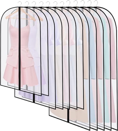 12x Lange Kledinghoezen Set - Transparant Stof- & Vochtbestendig - Voor Jurken, Kostuums en Jassen