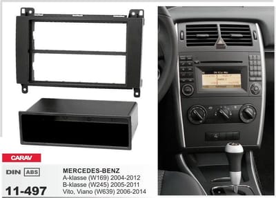1-DIN MERCEDES-BENZ A-klasse (W169) 2004-2012, В-klasse (W245) 2005-2011, Vito (W639) 2006+, Viano (W639) 2008+ w/pocket afdeklijst / installatiekit Audiovolt 11-497