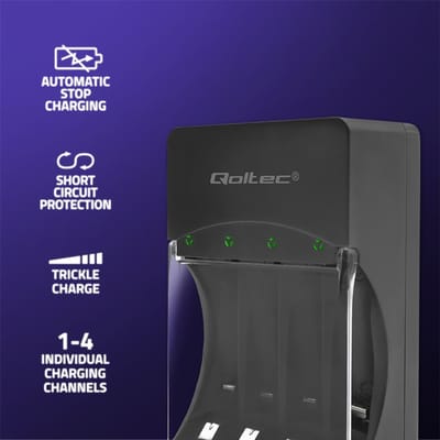 Qoltec Ni-MH Type R03 AAA R6 AA batterijlader