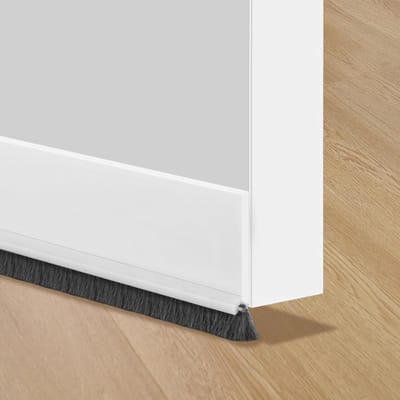 Zelfklevende Deurrubber, Brush Seal voor Kieren, Wit, Aanpasbaar, 100 cm x 5 cm, Geluidsisolatie en Energiebesparing