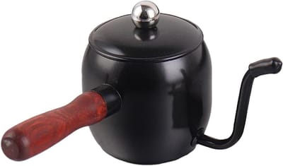 Waterkoker Zwanenhals - Koffiepot Overgieten - Filterkoffie Thee - Ergonomische Houten Greep - 500 ml - Zwart