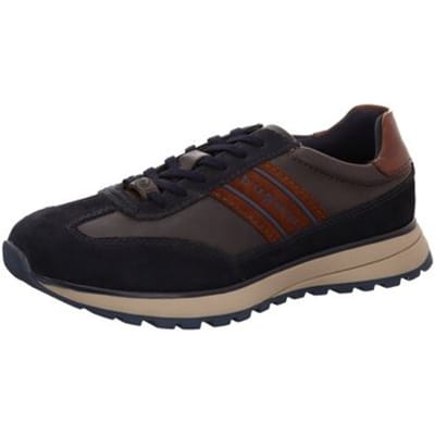 Bugatti Marineblauwe Leren Veterschoenen Sneaker Schoenen voor Heren - Timon