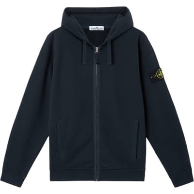 Stone Island Sweat à capuche zippé manches longues couleur unie Hommes sweats à capuche K2S156100067S0A20-V0020 XL black