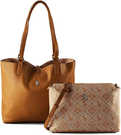 U.S. POLO ASSN. shopper schoudertas Malibu Shopping Bag Camel Lichtbruin