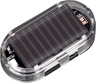 Alarmlicht op Zonne-energie - Beveiligingslamp Auto - Voertuig Beveiligen - Gesimuleerde Camera - 10 x 5 x 3 cm - Transparant