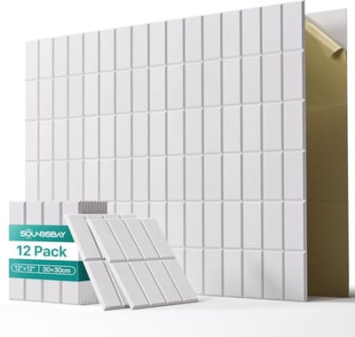 Geluidsabsorberende Panelen - Zelfklevende Polyester Geluidsisolatie 30 x 30 x 1 cm - Effectieve Akoestische Behandeling en Stijlvolle Set van 12