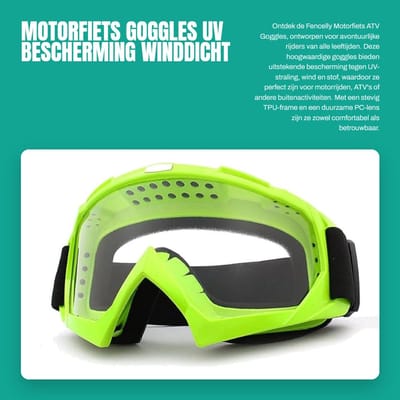 Dailygoods- Motocross Goggles UV Bescherming - Winddicht - Stofdicht - Verstelbare Riem - Duurzaam TPU Frame - Anti-condens Functie - Skibril