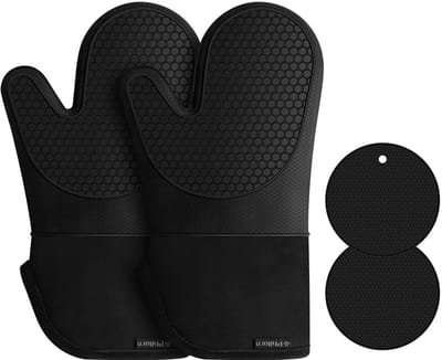 Dailygoods- Ovenwanten Hittebestendig - Waterdichte Ovenhandschoenen - Antislip - Lange Manchetten - BBQ Fotholders - 2 Stuks - Grillhandschoenen