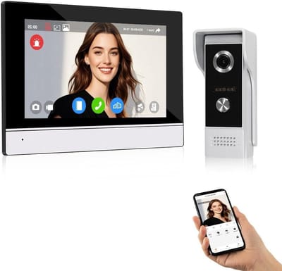 Video Deurintercom Systeem - Slimme Deurbel Camera - Veilig Thuis - 1080p HD Nachtzicht - 7 inch Monitor - Zwart