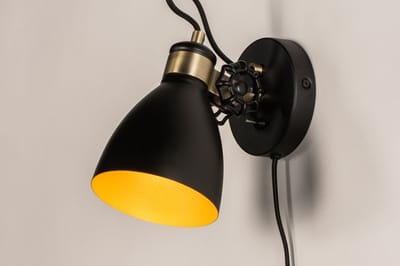 Lumidora Wandlamp 74461 - Voor binnen - RITA - E14 - Zwart - Goud - Metaal