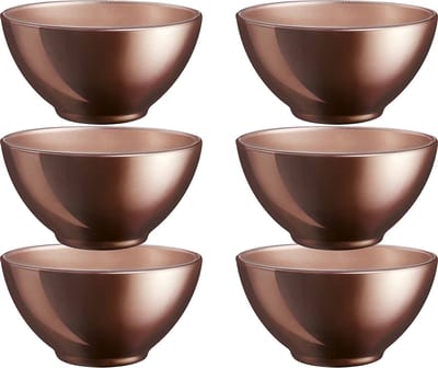 Luminarc Kommetjes/schaaltjes voor dessert/ontbijt - 2x - Glas - D13 x 6 cm - Chocolade bruin