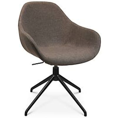 Vergaderstoel Topstar Sitness Life 2.0, draaibaar/zitting in hoogte verstelbaar, armleuningen, B 450 x D 460 x H 440-470 mm, 4-poots onderstel, aluminium zwart mat & stof, bruin