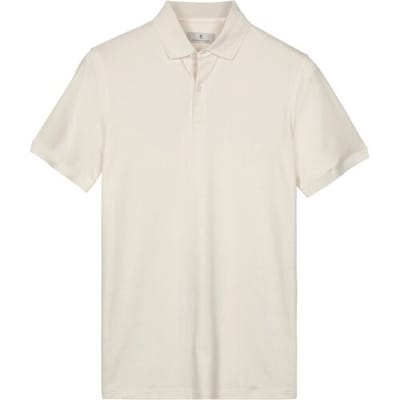 Thomas Maine Polo Soft Liquid Cotton Short Sleeve Off White / male