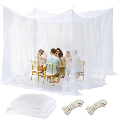 Ruimtebesparend Insectennet 300 x 300 x 250 cm voor Tuin, Camping en Gazebo met Fijnmazig 220 Mesh en 1 Deur in Wit