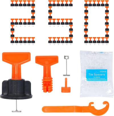 Tegel Nivelleersysteem - Afstandhouders Kit - Vloer Tegelen - Herbruikbaar Systeem - 3 mm Spacers - Rood