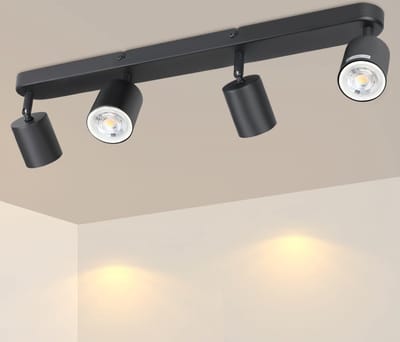 NETTLIFE Opbouwspot - plafondspot met 4 lichtpunten - Plafondlamp - zwart opbouwspots - L 58 cm - draaibar - kantelbaar - GU10 fitting - plafoniere - excl. GU10-excl. lichtbron