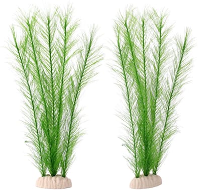 2 Stuks Plastic Aquariumplanten, Realistische Kunstmatige Groene Planten Plastic Watergras Aquariumdecoratie voor Aquarium Aquariumlandschap Terrarium Gesimuleerde Vegetatie