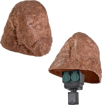 Grote Holle Decoratieve Tuinrots - Afdekking voor Putdeksels, Pompen en Leidingen (Rood)