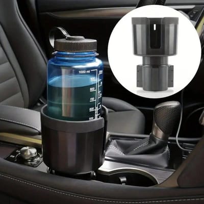 Auto Bekerhouder Verlengstuk Adapter met Offset Verstelbare Basis, Bekerhouder Drankhouder voor Auto one-size zwart