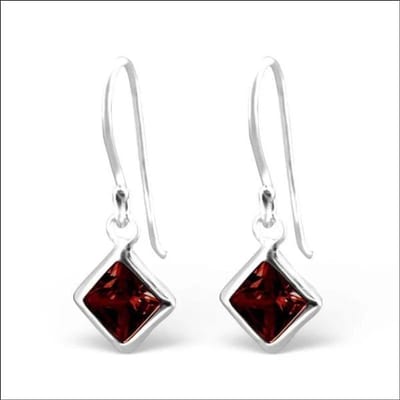 Aramat Jewels | Oorhangers | Zilveren Oorhangers met Rode Zirkonia | | | |8mm | Zilver | Kinderen, Volwassenen | Verkleurd niet