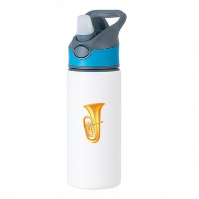 Hacebo® - Hoorn waterfles met rietje blauw - Muziek - Muzikanten - Instrument - blaasinstrument - muzikanten - water fles - 650ML