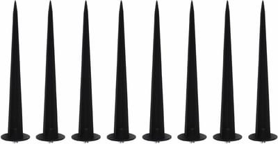 Tuin Stakes - Grondpennen - Verlichting Bevestigen - Corrosiebestendig Aluminium - 8 Stuks 16 cm - Zwart