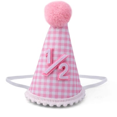 Dailygoods- Verjaardagshoed Schattig - Halve Feesthoed - Kegelvormige Kroon - Vilt - 9 x 15 cm - Voor Babymeisjes/Jongens