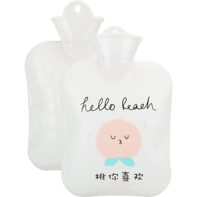2 Stuks Cartoon Warmwaterkruik Groot Schattig Draagbaar Waterinjectie Herfst Winter Handwarmer white