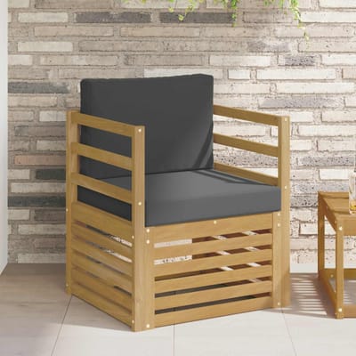 vidaXL - Buiten - bank - set - Polyester - wit - en - antracietkleurig