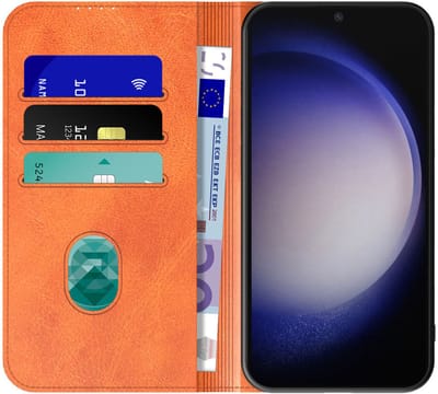 Geschikt voor Samsung Galaxy S23 Telefoonhoesje Bruin Kunstleer Met Magnetische Sluiting - Portemonnee BookCase Met Pasjeshouder - ProtX