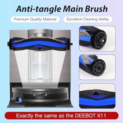 PromoHome Accessoires voor Ecovacs X11 Omnicyclone / X11 Pro Omni stofzuiger, 1 hoofdborstel, 1 rol schoonmaakdoeken, 4 zijborstels, 4 HEPA-filters, 1 reinigingsgereedschap .