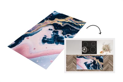 Keukenloper - Loper keuken - Marmer - Goud - Water - 120x60 cm - Keukenloper vinyl