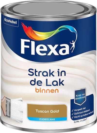 Flexa - Strak In De Lak Binnenlak Zijdeglans - Tuscan Gold - Mengverf - 750 Ml